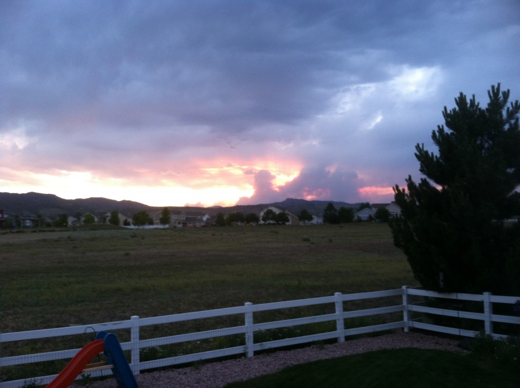 High Park Fire sunset from our back yard