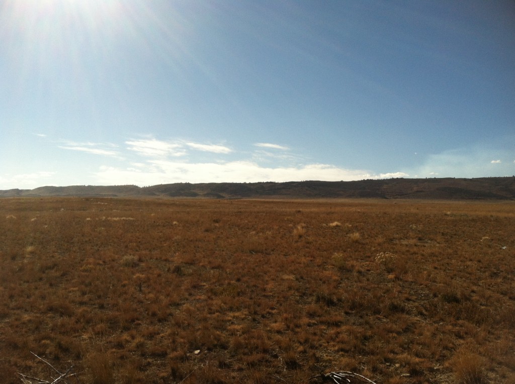Foothills south with wisps of Fern Lake fire far right.