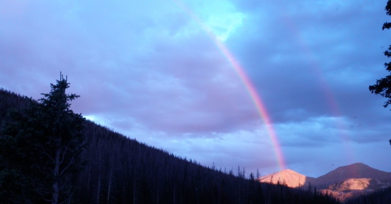 Natural High of Rainbow in the Rockies